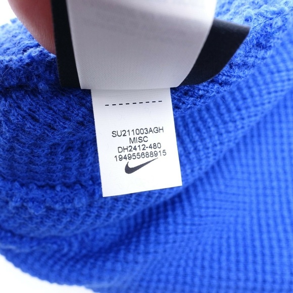 NEW Nike Unisex Adult's Authentic Removable Pom Beanie Hat DH2412-480 Blue/White - Picture 8 of 9
